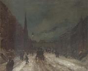 Robert Henri Street Scene with Snow oil painting reproduction